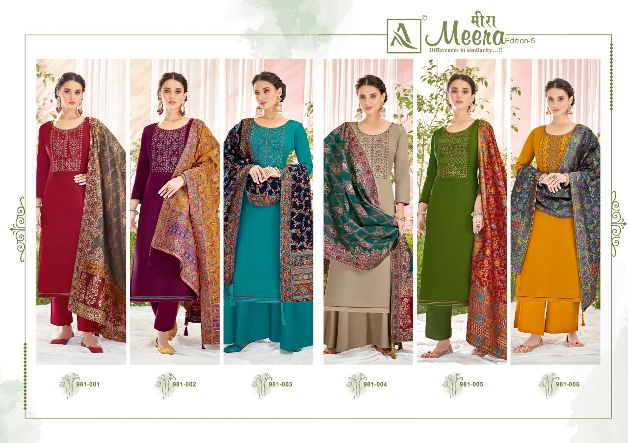 Alok Meera Edition 5 Fancy designer Festive Wear Jam Cotton Designer Dress Material